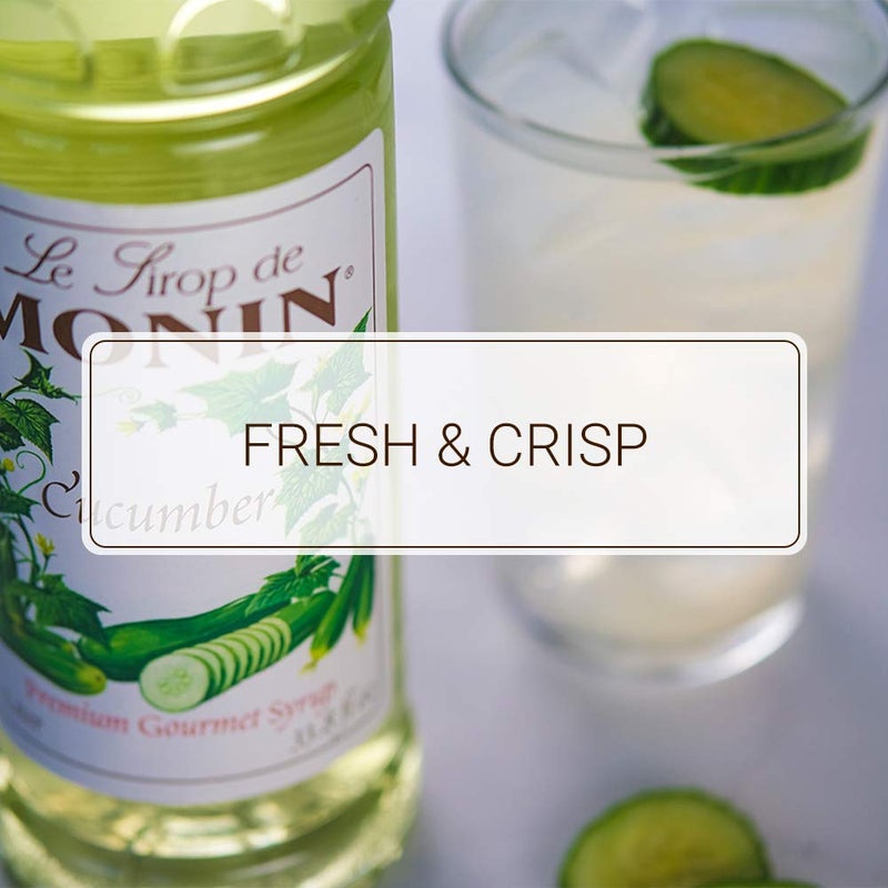 Monin - Cucumber Syrup, Refreshing Sweetness, Natural Flavors, Great for Mocktails, Cocktails, Lemonades, Teas, and Sodas, Non-GMO, Gluten-Free (1 Liter, 2-Pack) - Image 3